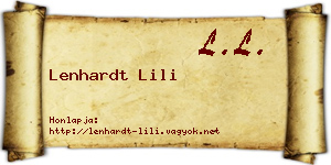 Lenhardt Lili névjegykártya
